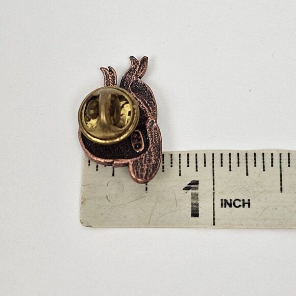 Vintage JJ Jonette Copper Hat Cap Sunflower Flower Floral Lapel Brooch Pin - Picture 5 of 8